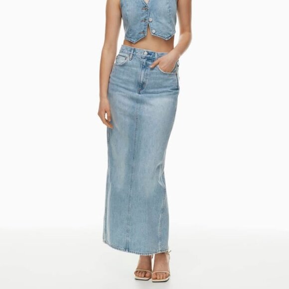 Denim Forum Denim - DENIM FORUM 90's Pencil Maxi Denim Skirt